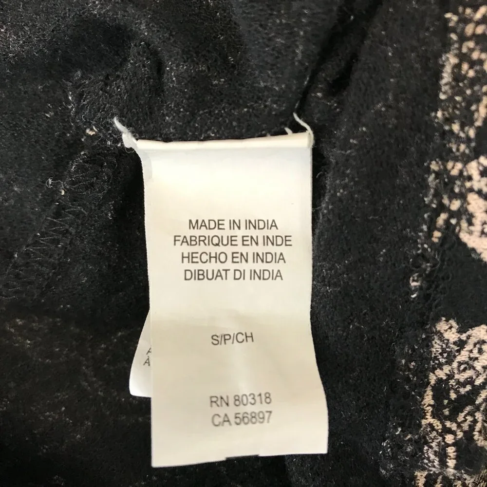 Lucky Brand Womens Black Floral Button Front Balloon Long Sleeve Blouse Size S - Picture 7 of 9